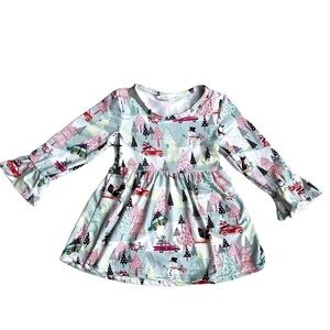 Toddler Winter holiday Christmas long sleeve A-line dress 2T dress